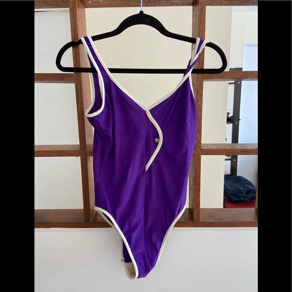 vintage 80s purple bathing suit - Picture 1 of 1
